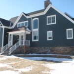 after construction photo of the front of home, right angle