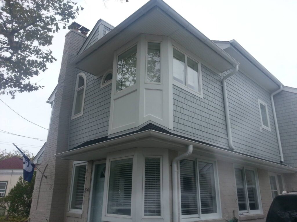 after construction photo of the side of home