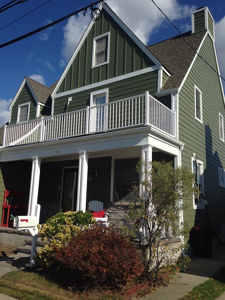 after construction photo of the front of home, right angle