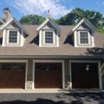 after construction photo of the 3 car garage