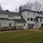 during construction photo of the back of home
